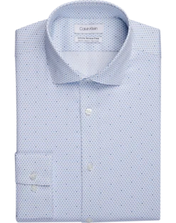 Calvin Klein Infinite Non-Iron Slim Fit Stretch Collar Dress Shirt, Blue Mini Diamond