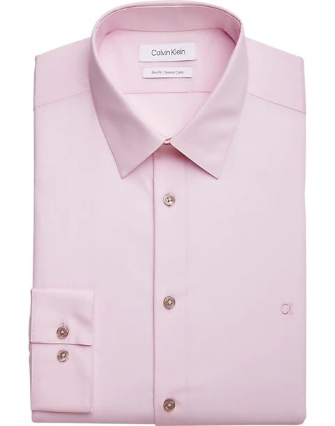 Calvin Klein Slim Fit Embroidered Logo Dress Shirt, Pink