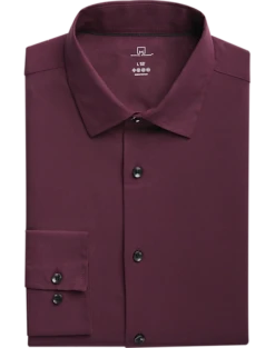Michael Strahan Modern Fit Spread Collar Dress Shirt, Wine