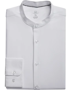 Michael Strahan Slim Fit Banded Collar Dress Shirt, White
