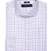 Pronto Uomo Slim Fit Spread Collar Shirt, Purple Windowpane Plaid