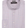 Pronto Uomo Classic Fit Spread Collar Dress Shirt, Rust And Blue Double Plaid