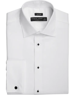 Pronto Uomo Modern Fit French Cuff Tuxedo Formal Shirt, White