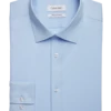 Calvin Klein Refined Cotton Stretch Supima Slim Fit Dress Shirt, Light Blue