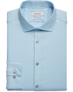 Calvin Klein Infinite Wrinkle Free Slim Fit Stretch Collar Dress Shirt, Aqua