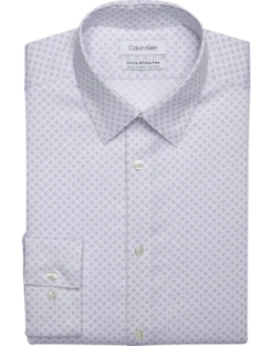 Calvin Klein Infinite Wrinkle Free Slim Fit Stretch Collar Dress Shirt, Iris Print