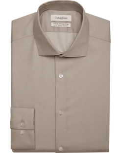 Calvin Klein Infinite Wrinkle Free Slim Fit Stretch Collar Dress Shirt, Cappuccino