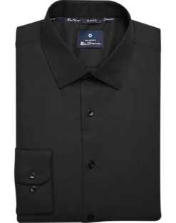 Ben Sherman Slim Fit Dobby Dress Shirt, Black Teardrop
