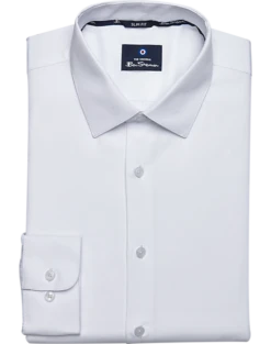 Ben Sherman Slim Fit Dobby Dress Shirt, White Diamond
