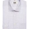 Joseph Abboud Classic Fit Spread Collar Dress Shirt, Burgundy Grid