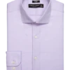 Pronto Uomo Slim Fit Spread Collar Dress Shirt, Lavender Herringbone