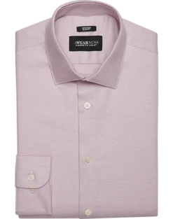Awearness Kenneth Cole Slim Fit Spread Collar Dress Shirt, Pink Check
