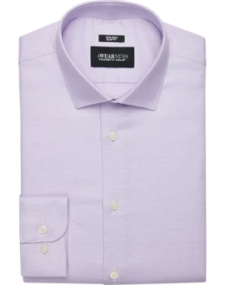 Awearness Kenneth Cole Slim Fit Spread Collar Dress Shirt, Lavender Check
