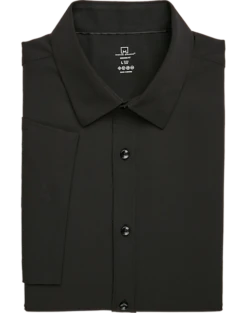 Michael Strahan Modern Fit Short Sleeve Dress Shirt, Black