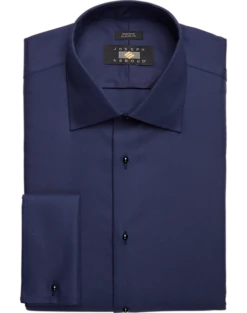 Joseph Abboud Classic Fit French Cuff Tuxedo Formal Shirt, Navy
