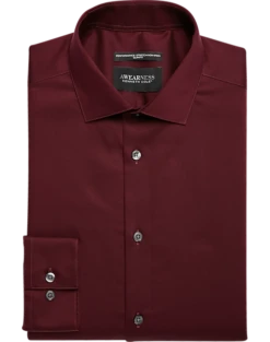Awearness Kenneth Cole Slim Fit Performance Dress Shirt, Burgundy
