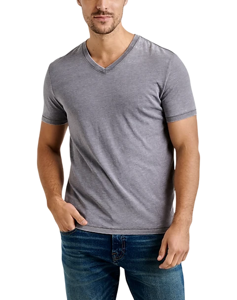 Lucky Brand Burnout Modern Fit V-Neck T-Shirt, Gray
