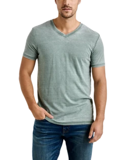 Lucky Brand Burnout Modern Fit V-Neck T-Shirt, Olive