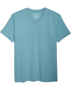 Lucky Brand Modern Fit V-Neck Tee, Light Blue Burnout
