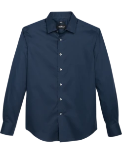 Awearness Kenneth Cole Slim Fit Sport Shirt, Navy Fine Stripe