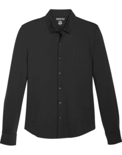 Awearness Kenneth Cole Slim Fit Spread Collar Sport Shirt, Black