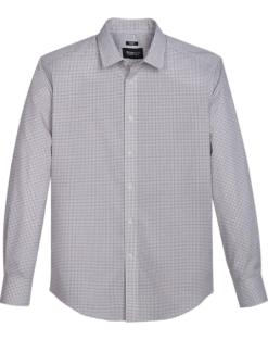 Awearness Kenneth Cole Slim Fit Spread Collar Sport Shirt, Burgundy Diamond Dot