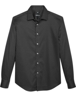 Awearness Kenneth Cole Slim Fit Sport Shirt, Charcoal Nailhead Dot