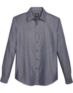 Jos. A. Bank Traveler Collection Slim Fit Spread Collar Sport Shirt, Black Melange Chevron