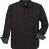 Michael Strahan Modern Fit Spread Collar Sport Shirt, Black Mini Diamond
