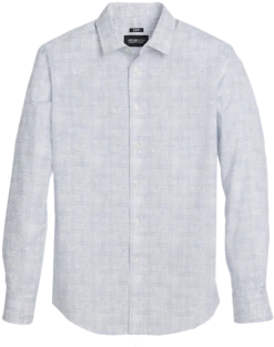 Awearness Kenneth Cole Modern Fit Sport Shirt, Light Blue Hatch Pattern