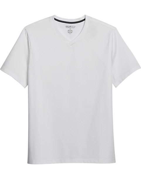 Awearness Kenneth Cole Modern Fit V-Neck T-Shirt, White
