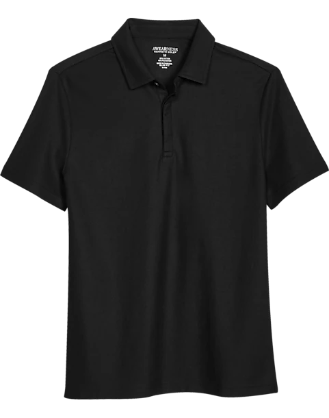 Awearness Kenneth Cole Modern Fit Pique Polo, Black