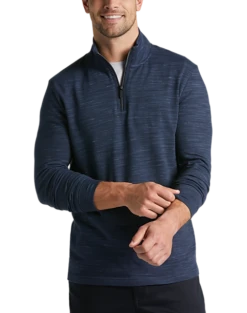 Awearness Kenneth Cole Slim Fit 1/4 Zip Sweater, Navy Space Dye