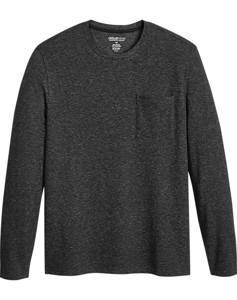 Awearness Kenneth Cole Slim Fit Crew Neck Long Sleeve T-Shirt, Black