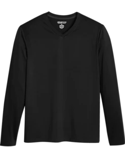 Awearness Kenneth Cole Slim Fit V-Neck Long Sleeve T-Shirt, Black
