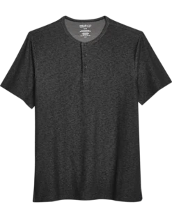 Awearness Kenneth Cole Modern Fit Short Sleeve Henley, Black