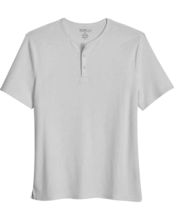 Awearness Kenneth Cole Modern Fit Short Sleeve Henley, Light Gray