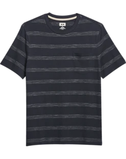 Joseph Abboud Modern Fit Short Sleeve Crew Neck T-Shirt Navy Stripe