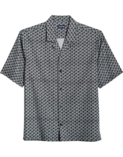 Haggar Modern Fit Short Sleeve Camp Shirt, Black Turtles