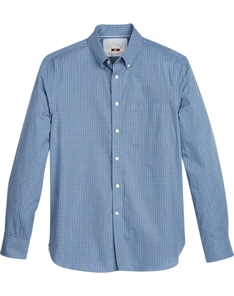 Joseph Abboud Modern Fit Sport Shirt, Blue Melange Check