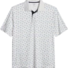 Haggar Modern Fit LIFE KHAKI™ Short Sleeve Polo, White Seahorse Pattern
