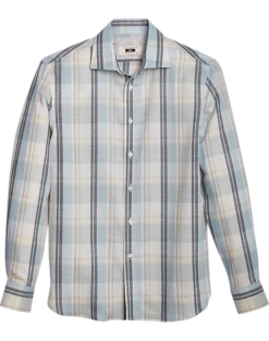 Joseph Abboud Modern Fit Sport Shirt Light Blue Madras Plaid