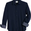 Con.Struct Four-Way Stretch Slim Fit Spread Collar Sport Shirt, Navy