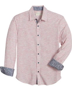 Con.Struct Slim Fit Spread Collar Sport Shirt, Pink Seersucker
