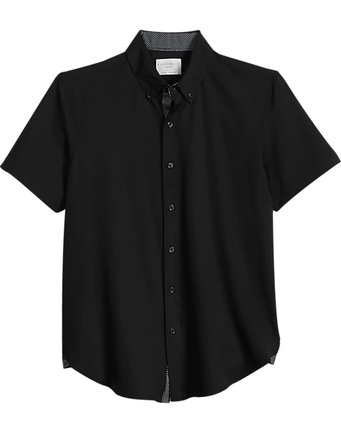 Con.Struct Slim Fit Short Sleeve Sport Shirt, Black