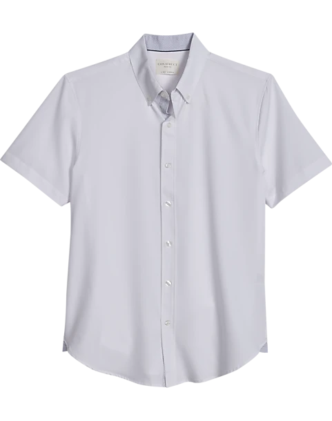Con.Struct Slim Fit Short Sleeve Sport Shirt, White