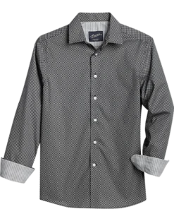 Egara Slim Fit Sport Shirt, Black Cat Eye Print