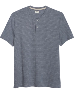 Joseph Abboud Modern Fit Short Sleeve Henley, Slate Stripe