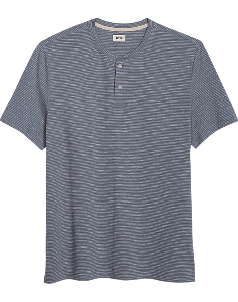 Joseph Abboud Modern Fit Short Sleeve Henley, Slate Stripe