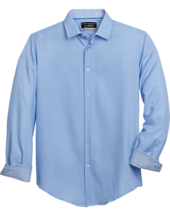 Report Collection Slim Fit Four-Way Stretch Sport Shirt, Medium Blue Chevron